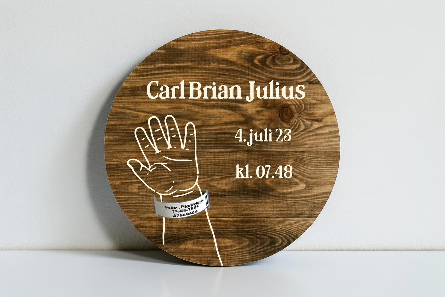 Fødselstavle med armbåndsplads