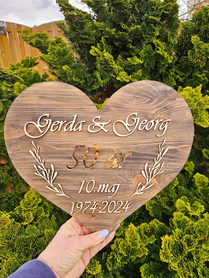 Æresportskilte - guldbryllup - Renata's Wood Work