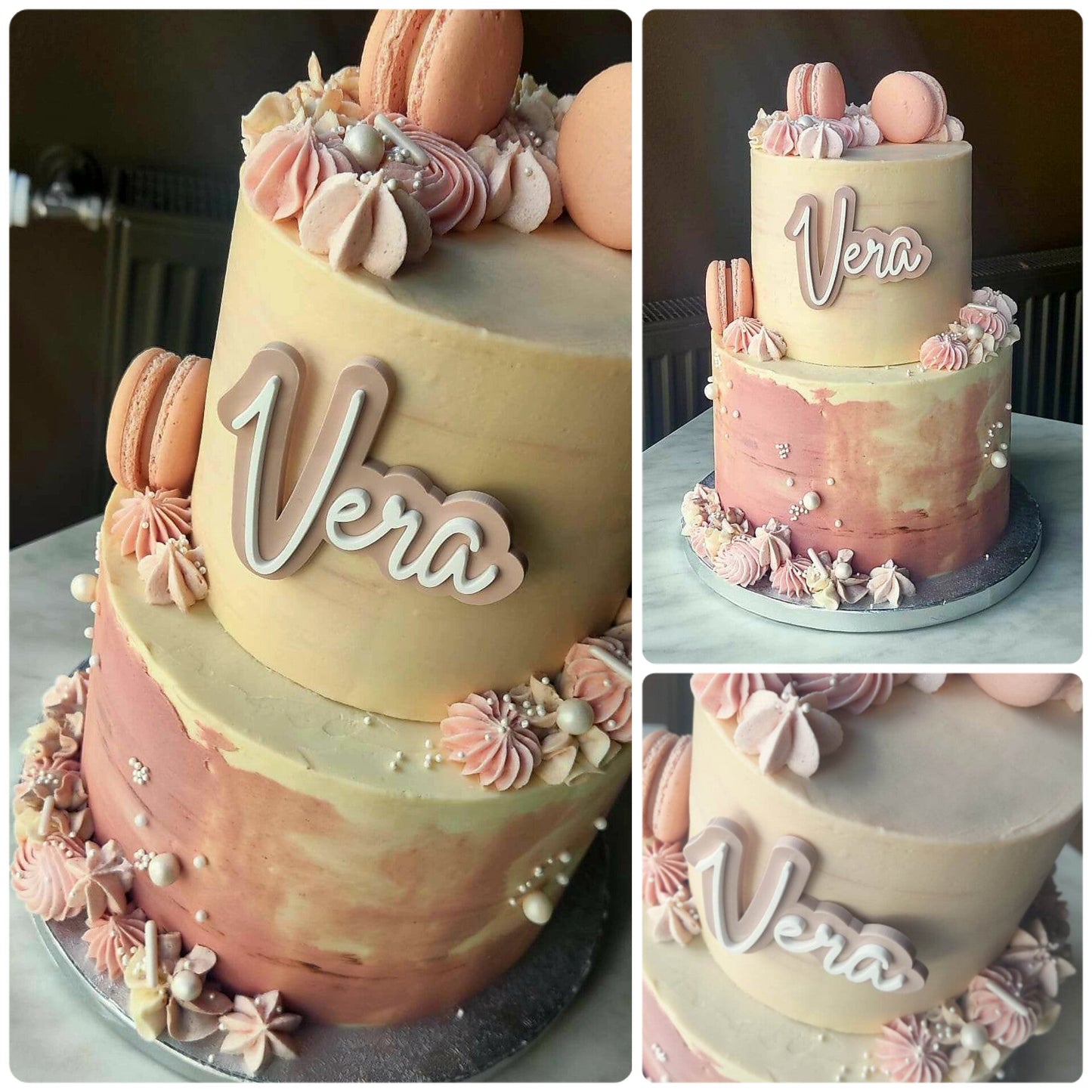 Caketopper - 3D navn - Renata's Wood Work