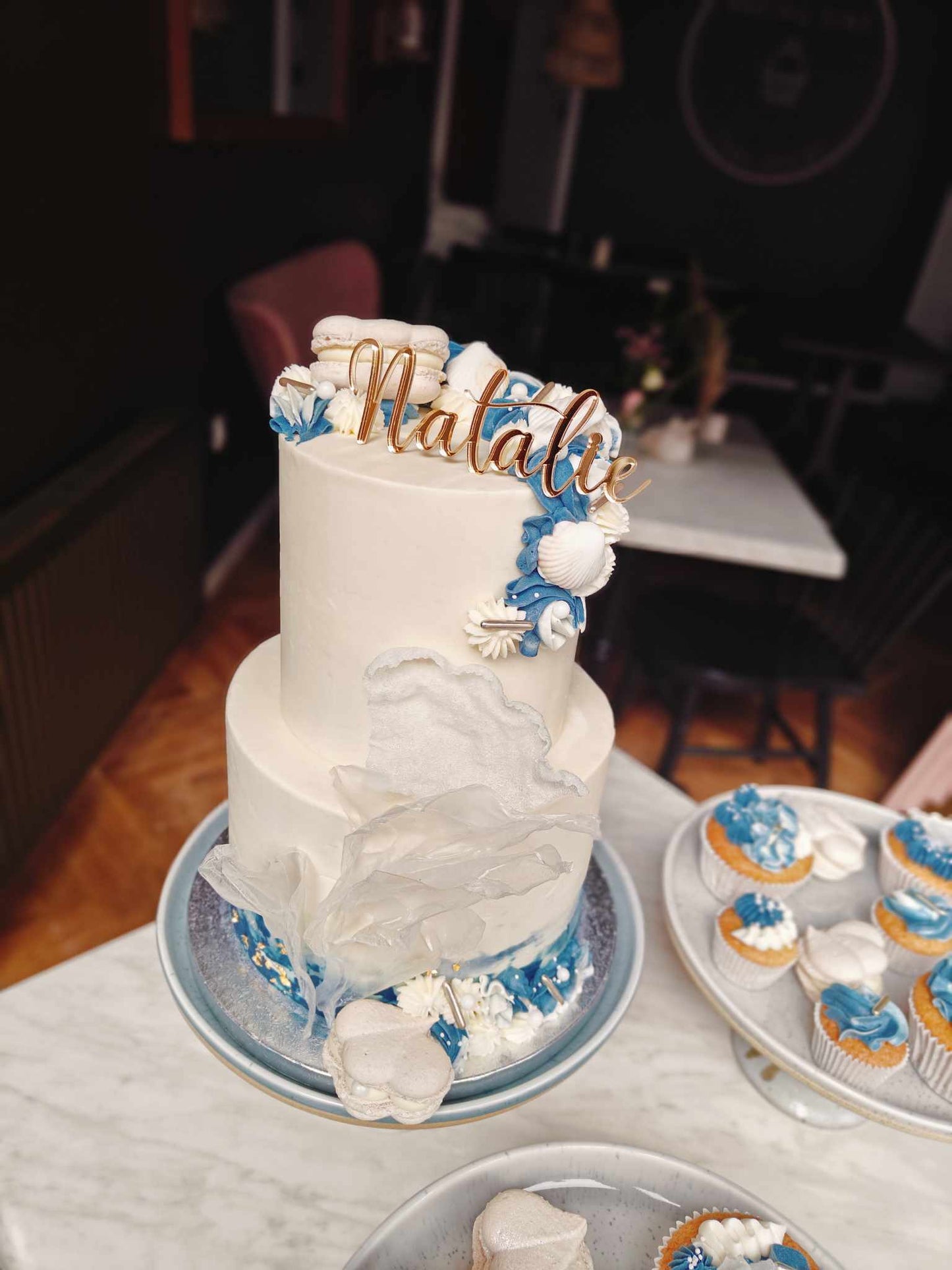 Caketopper - enkelt navn - Renata's Wood Work