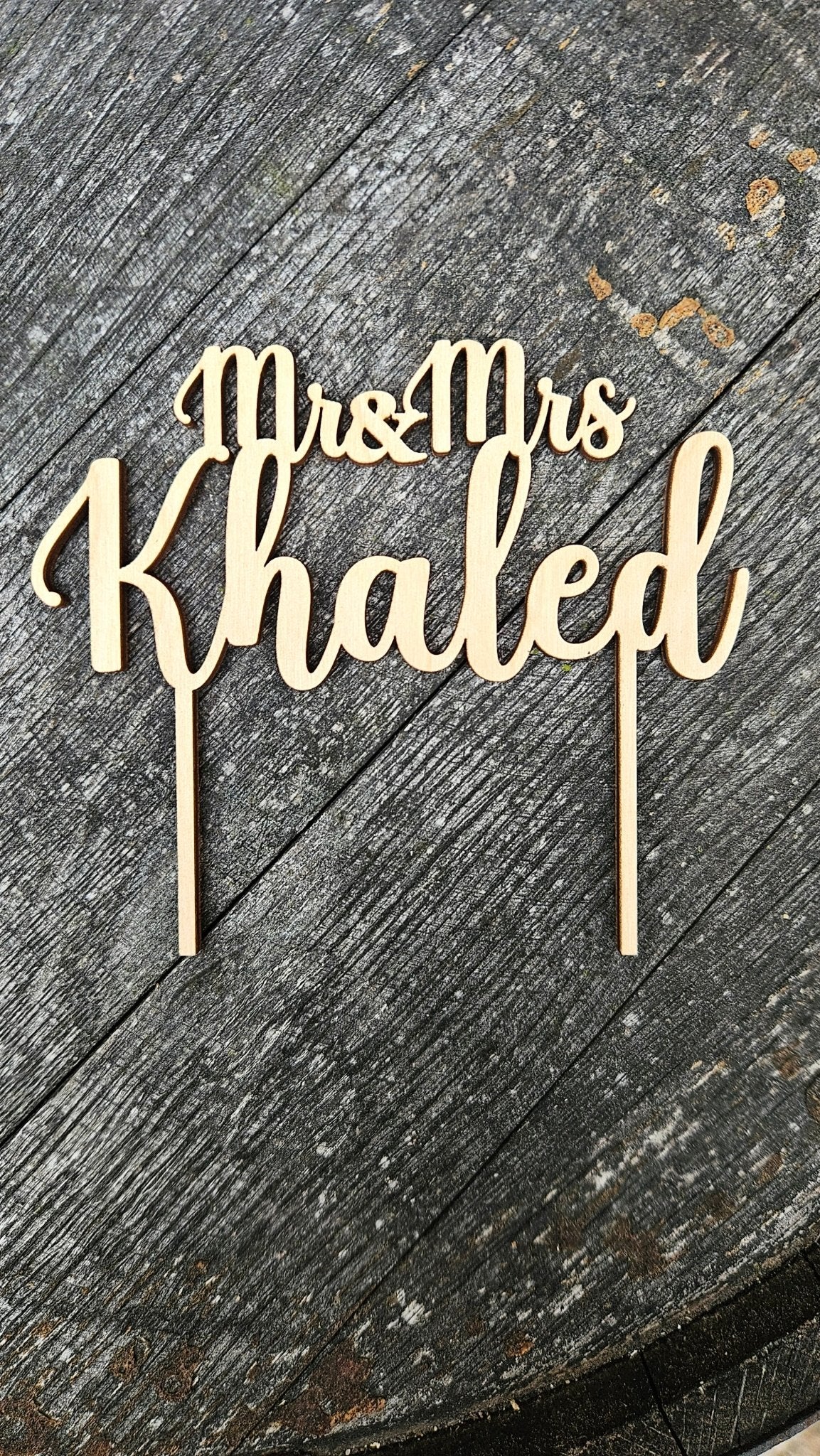 Caketopper - specialbestilling - Renata's Wood Work