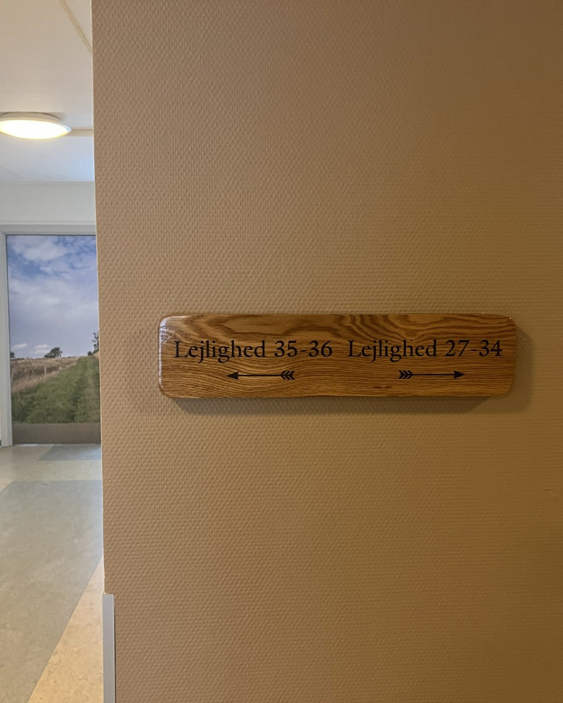 Plejehjemsskilte i egetræ