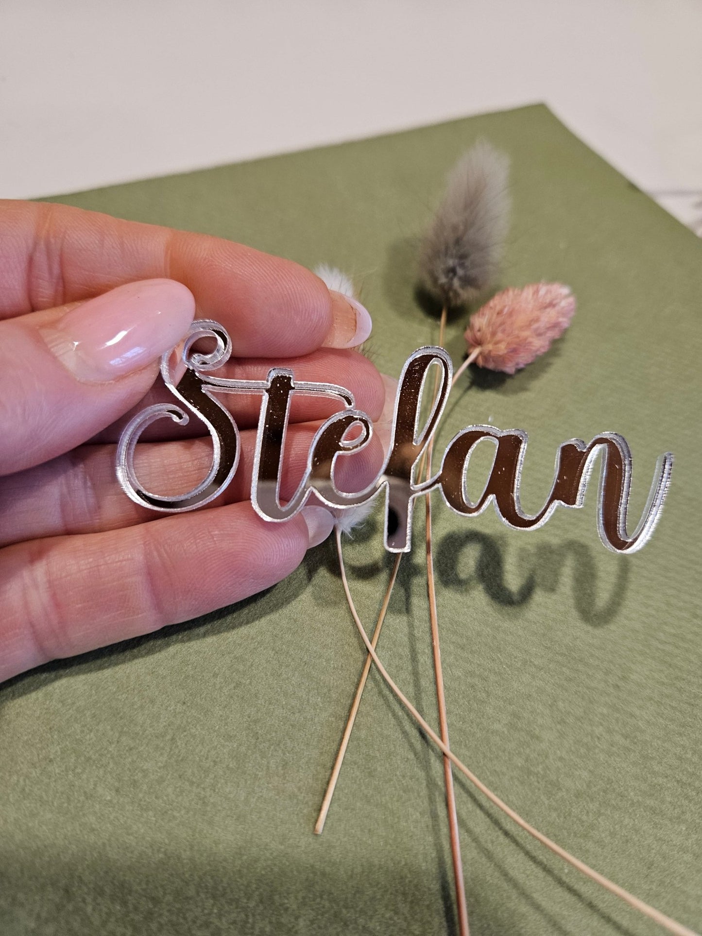 Bordkort - spejlakryl - Renata's Wood Work