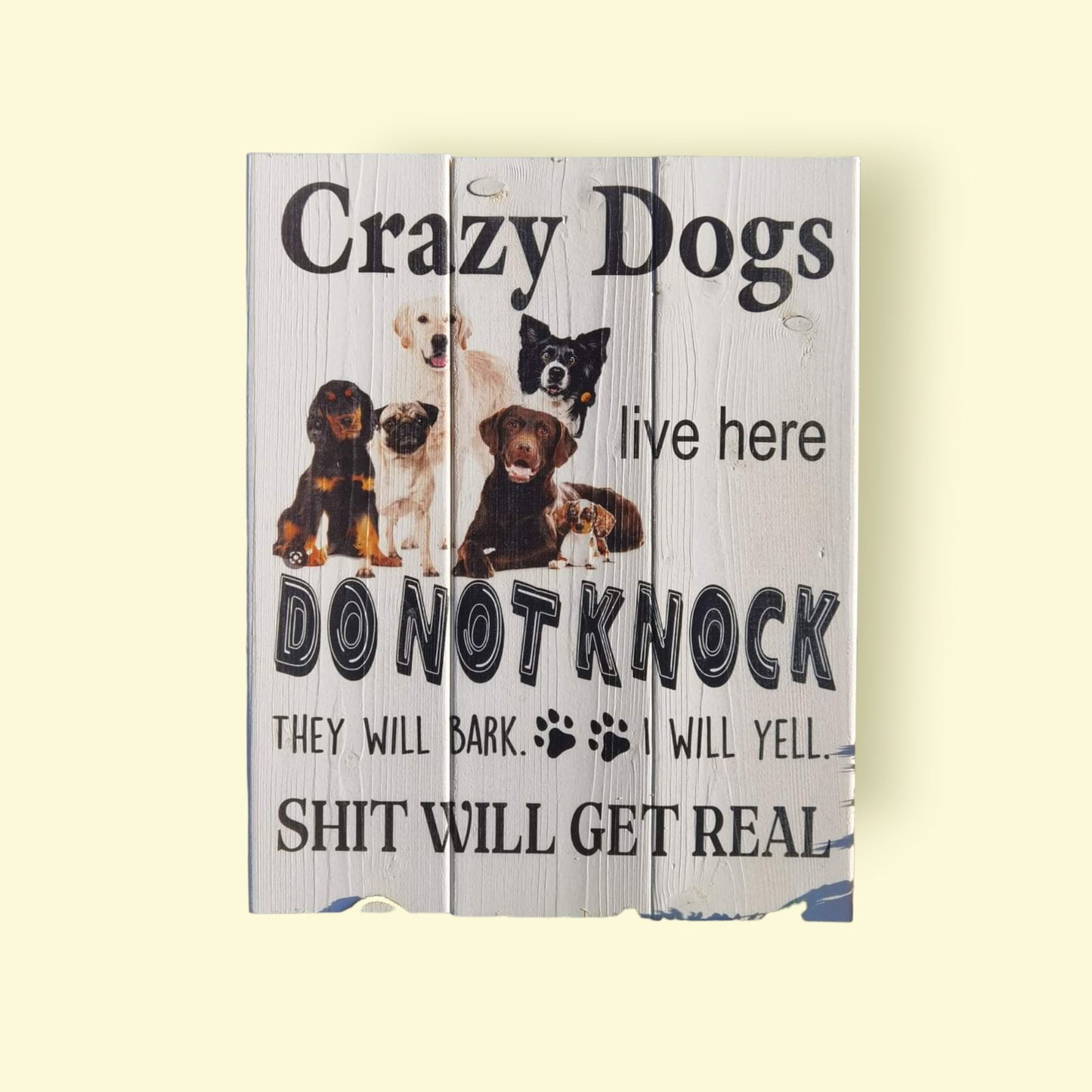 Crazy dogs- UV print på træ - Renata's Wood Work