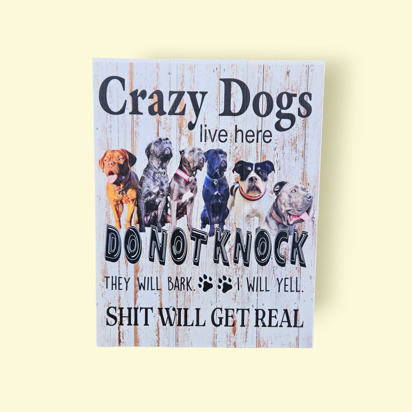 Crazy dogs- UV print på træ - Renata's Wood Work