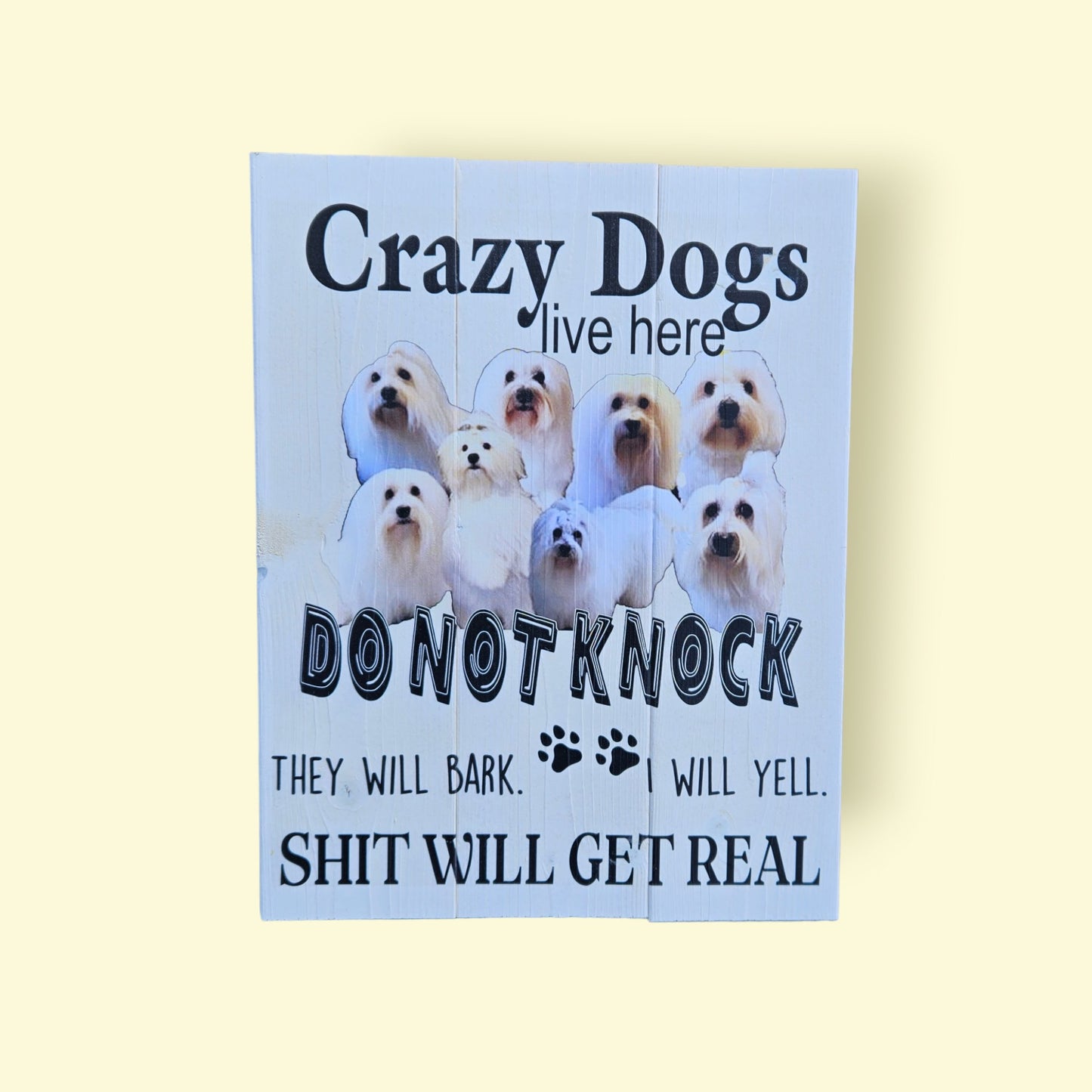 Crazy dogs- UV print på træ - Renata's Wood Work