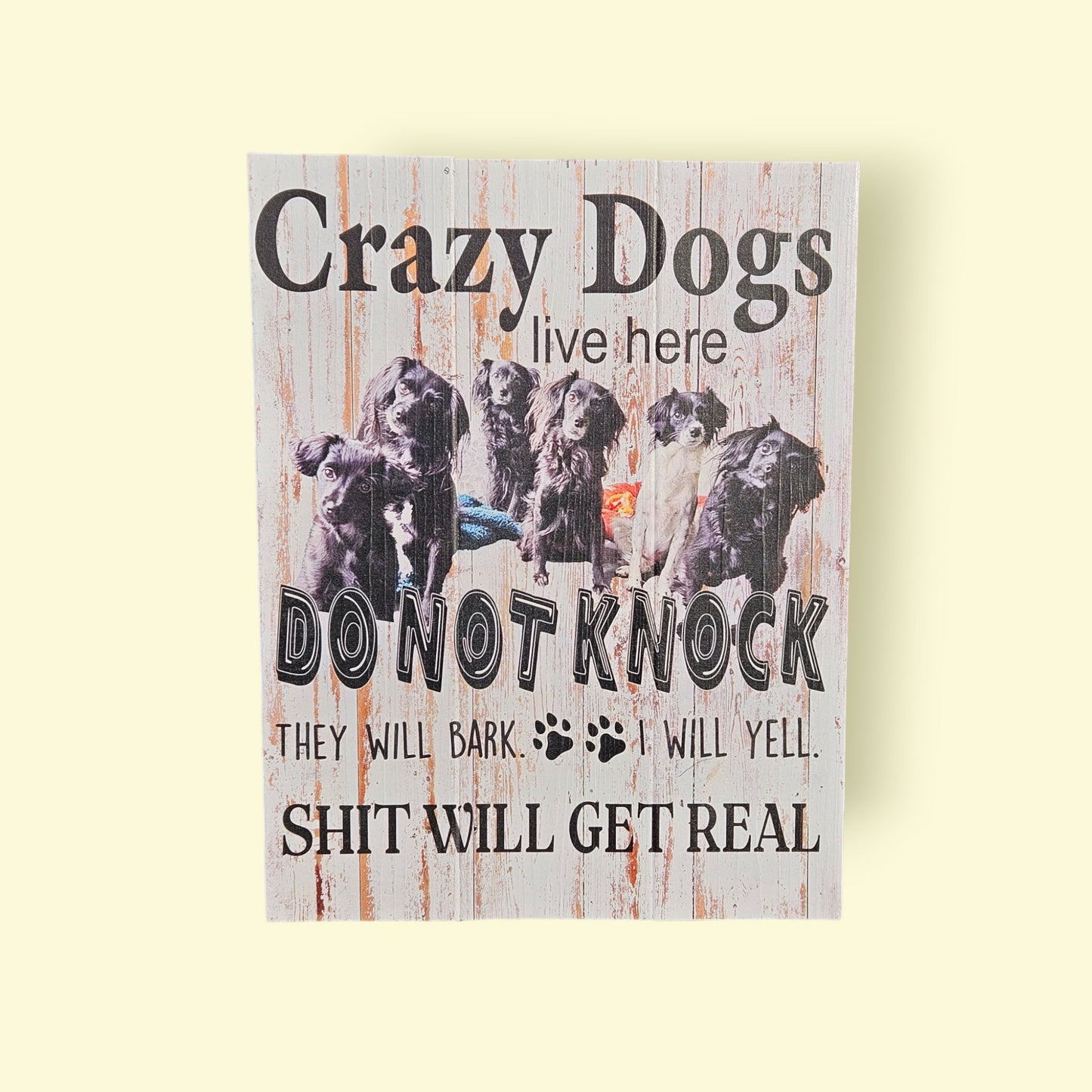 Crazy dogs- UV print på træ - Renata's Wood Work