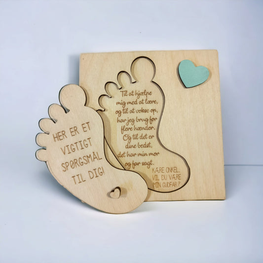 Dåbsinvitation- Vil du være min.... - Renata's Wood Work