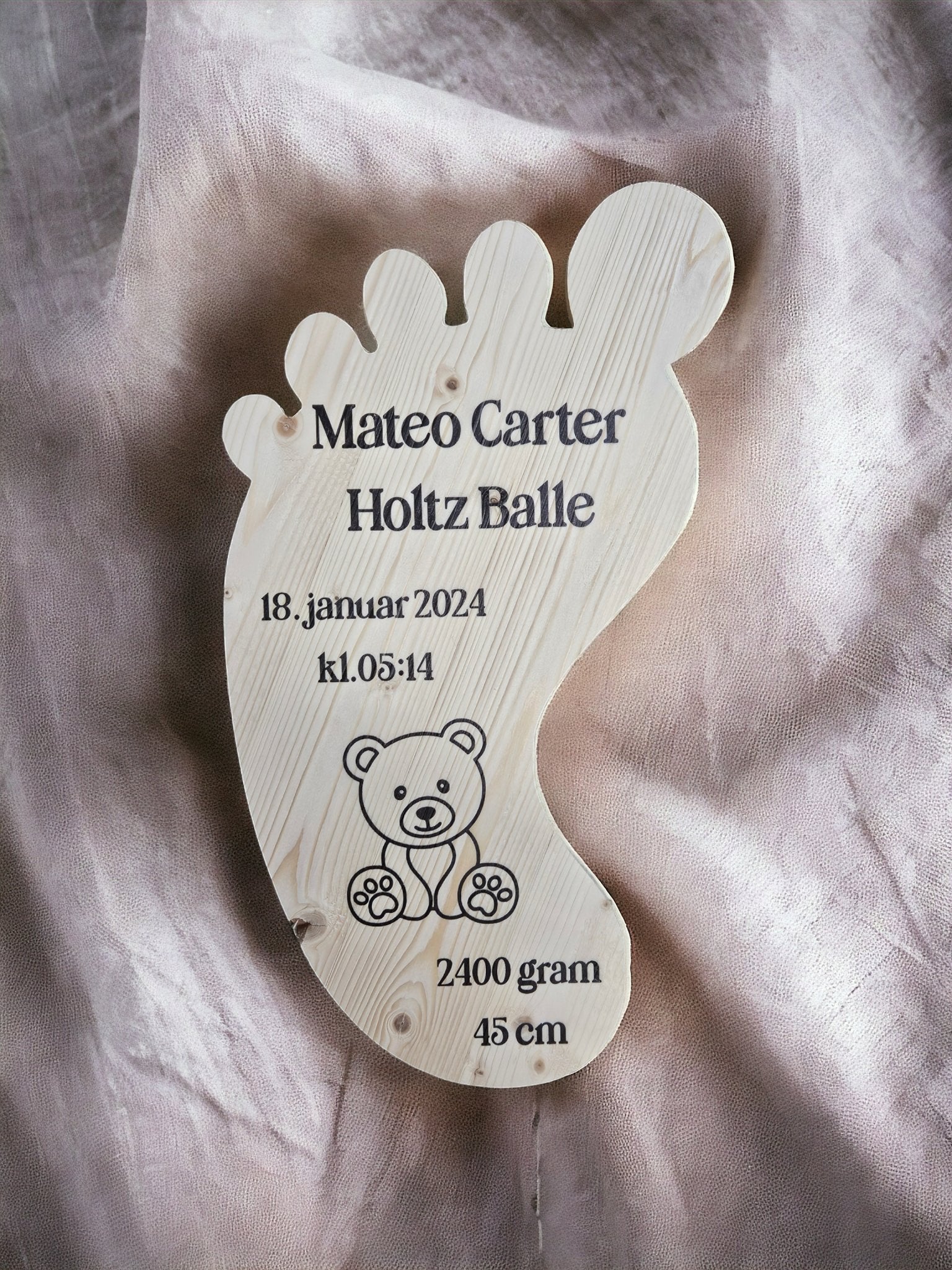 Fødselstavle fod - Renata's Wood Work