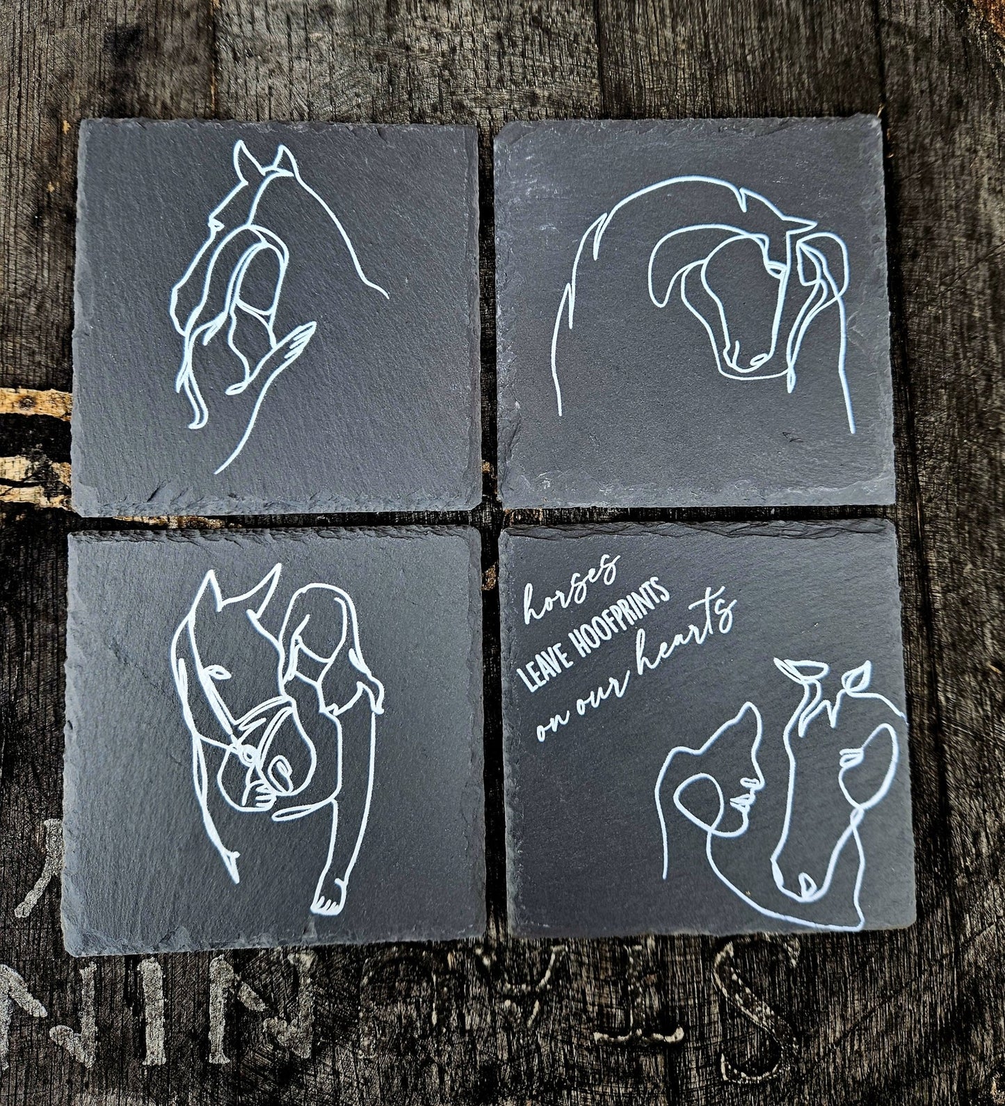 Glasbrikker - heste - Renata's Wood Work