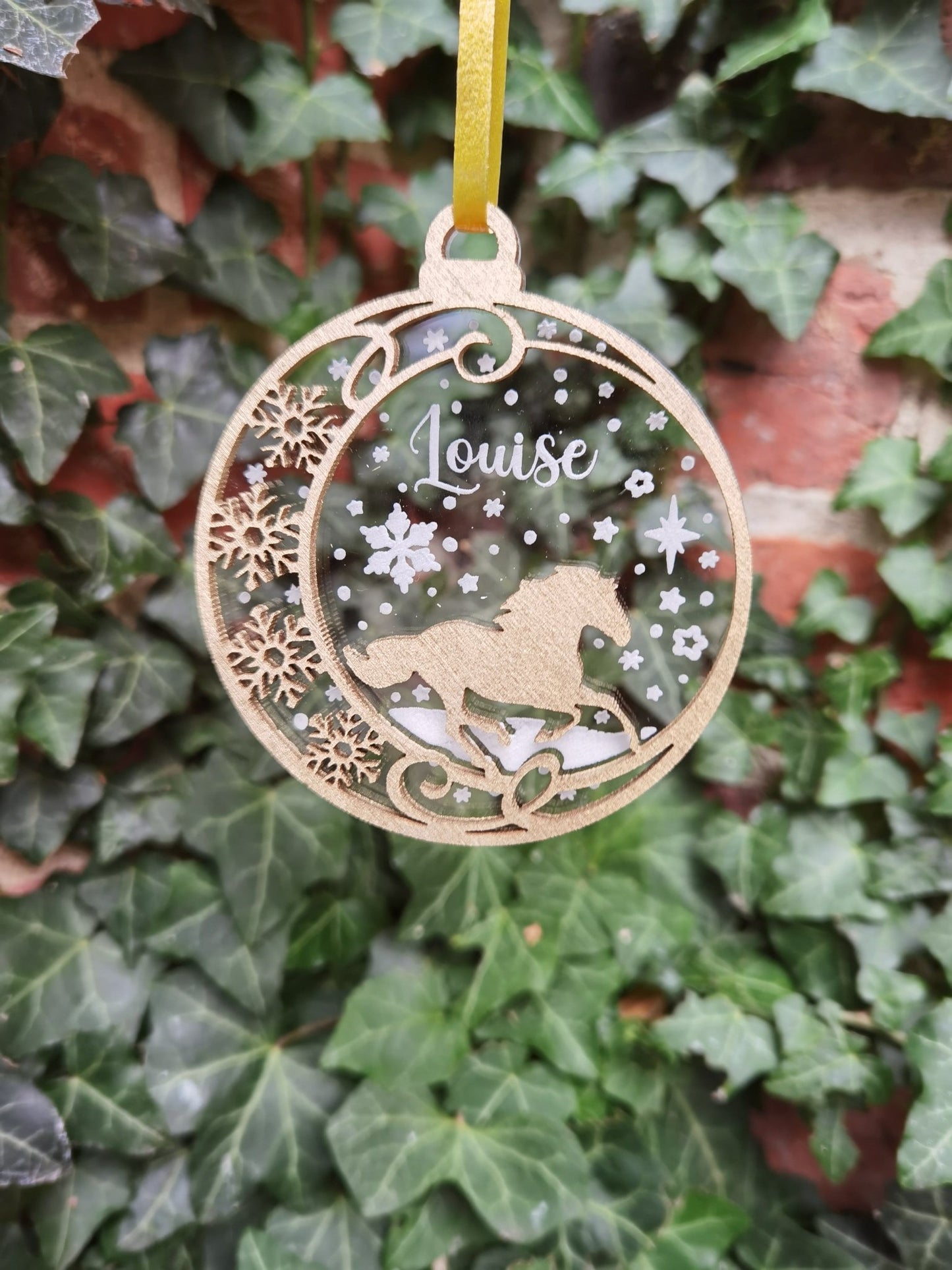 Heste med snefnug - Renata's Wood Work