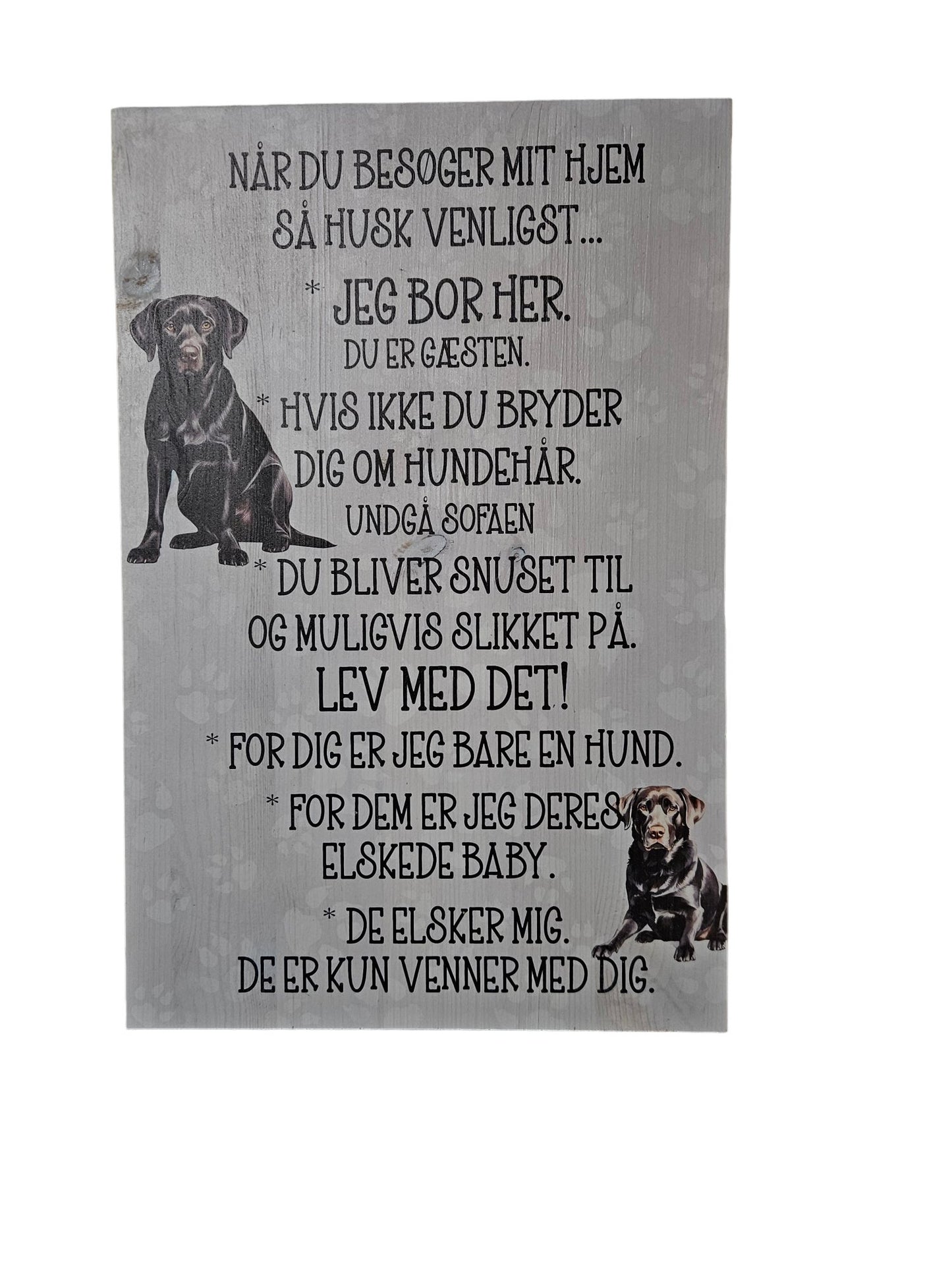 Hundeskilt *Husregler - Renata's Wood Work