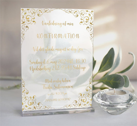 Invitation *Guldskrift - Renata's Wood Work