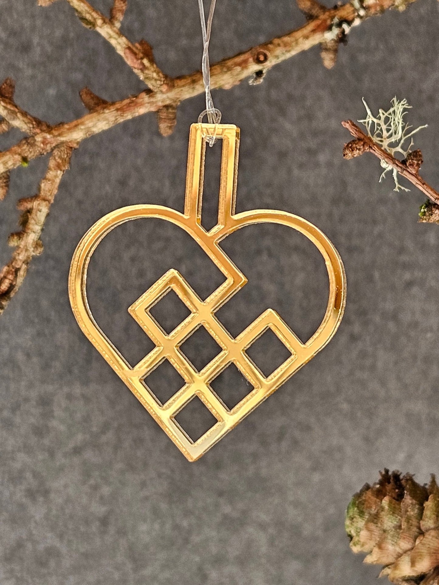 Julepynt i guldspejl akryl - Renata's Wood Work