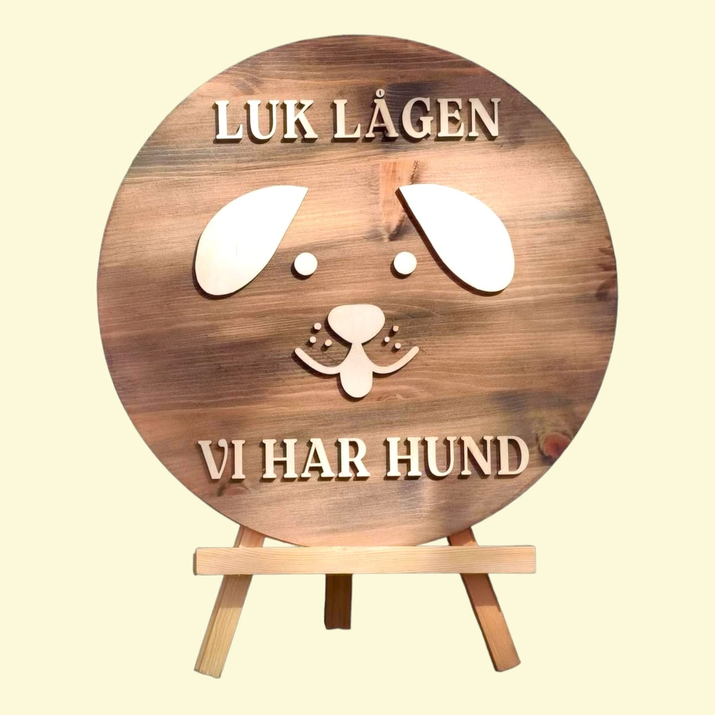 Hundeskilt, hundeejer, velkommen, træskilte