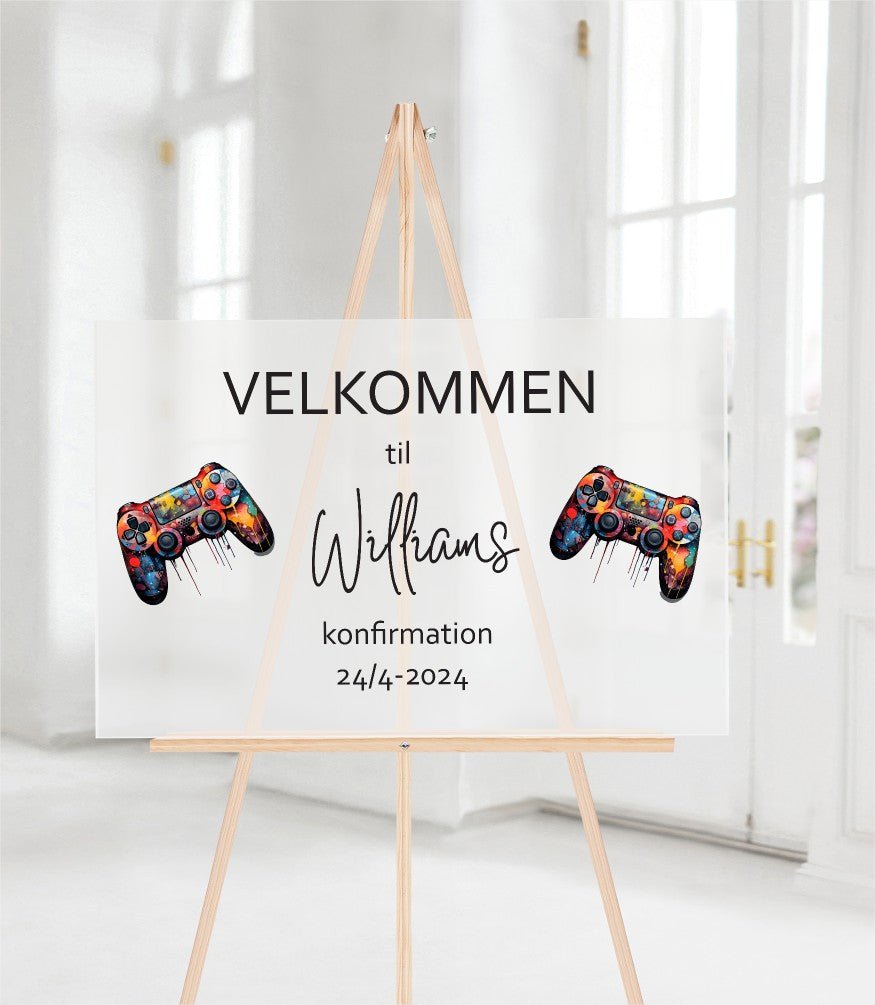 Velkomstskilt * Gaming boy - Renata's Wood Work