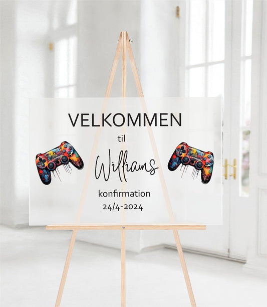 Velkomstskilt * Gaming boy - Renata's Wood Work