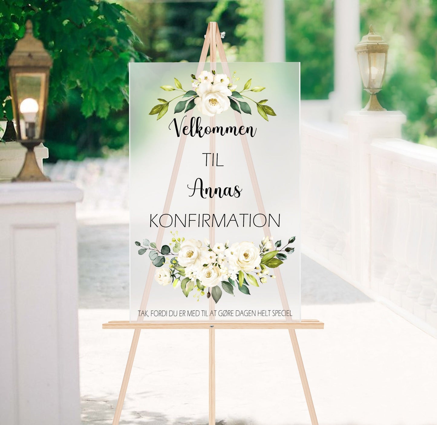 Velkomstskilte, akrylskilte, bryllup, fest, barnedåb, navngivning, Renata's wood work, menukort, bordkort, bordplan, tidsplan