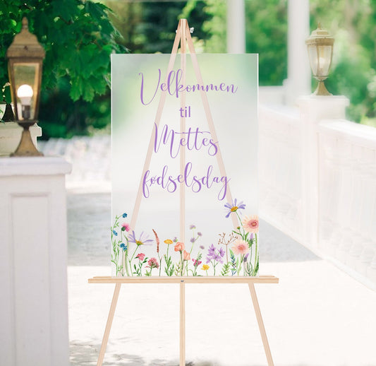 Velkomstskilte, akrylskilte, bryllup, fest, barnedåb, navngivning, Renata's wood work, menukort, bordkort, bordplan, tidsplan