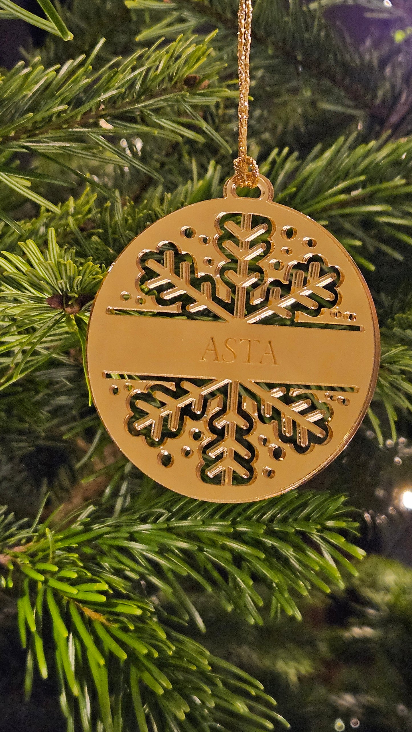 Julekugle med navn