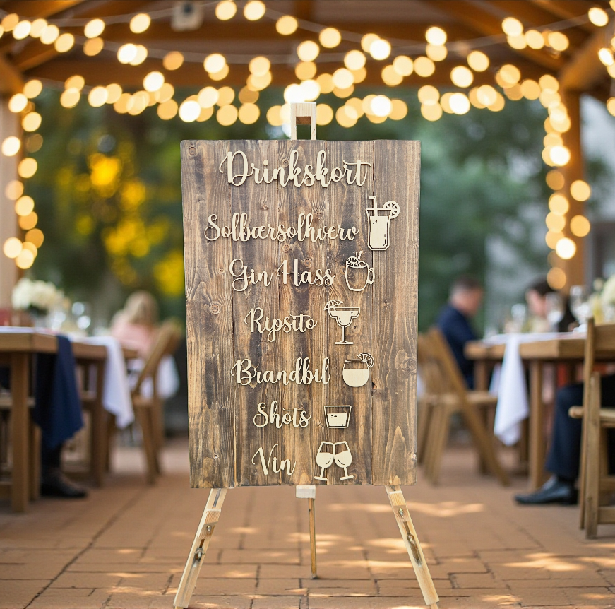 Rustik drinkskort 3D
