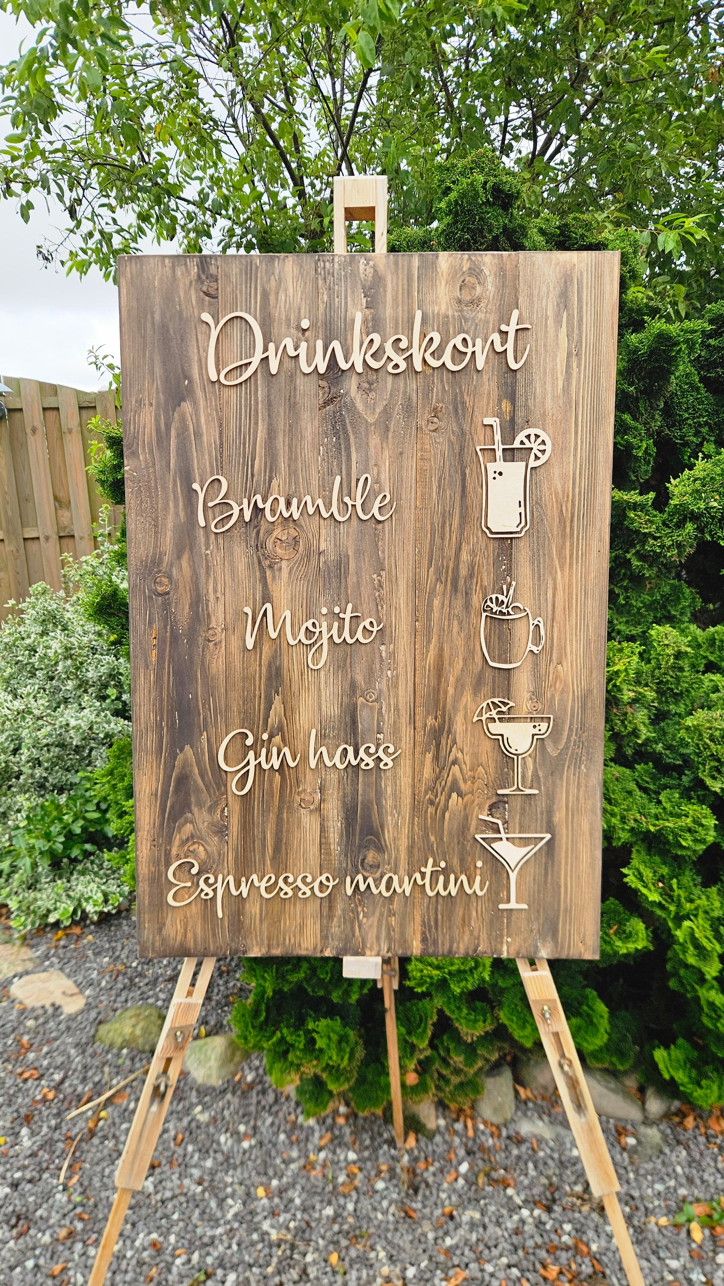 Rustik drinkskort 3D