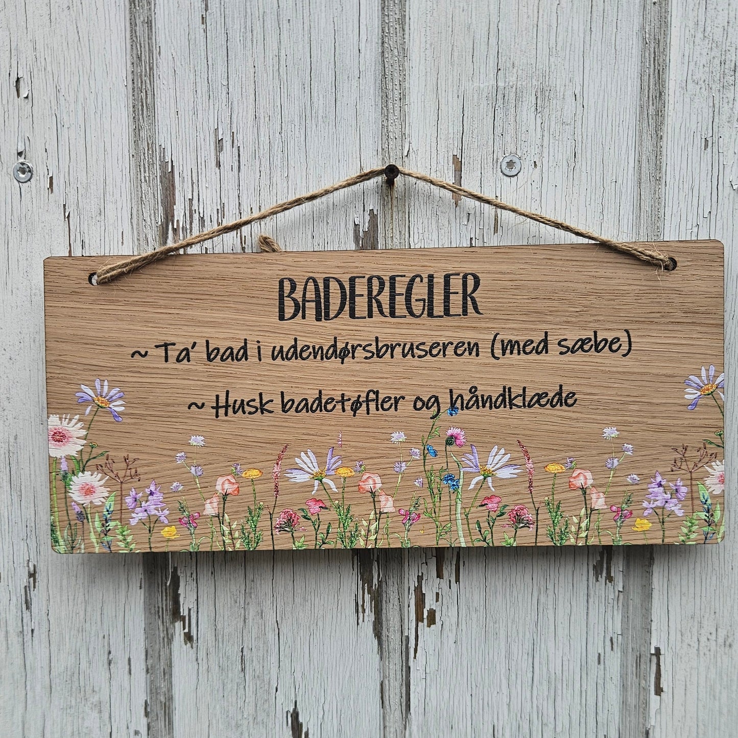 Dørskilt med navn-Vildblomster