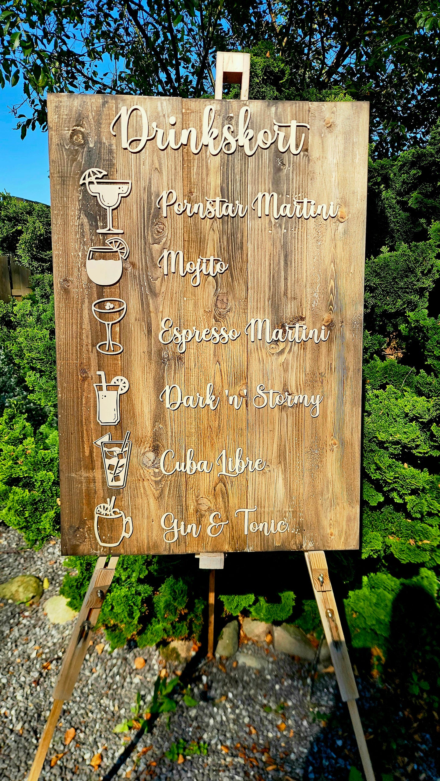 Rustik drinkskort 3D