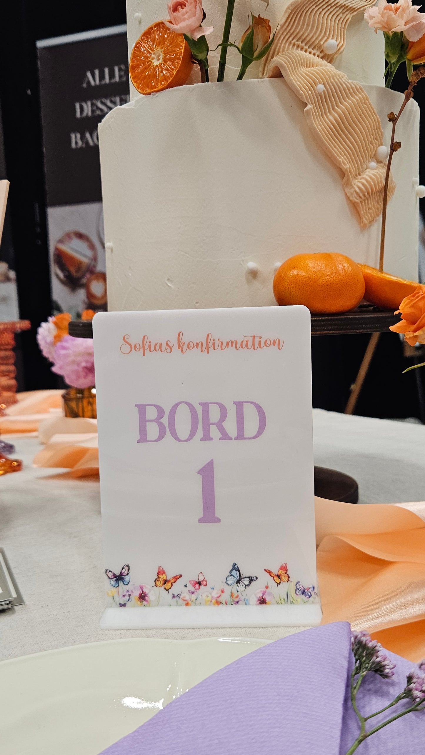 Bordnummer & menu – Konfirmation