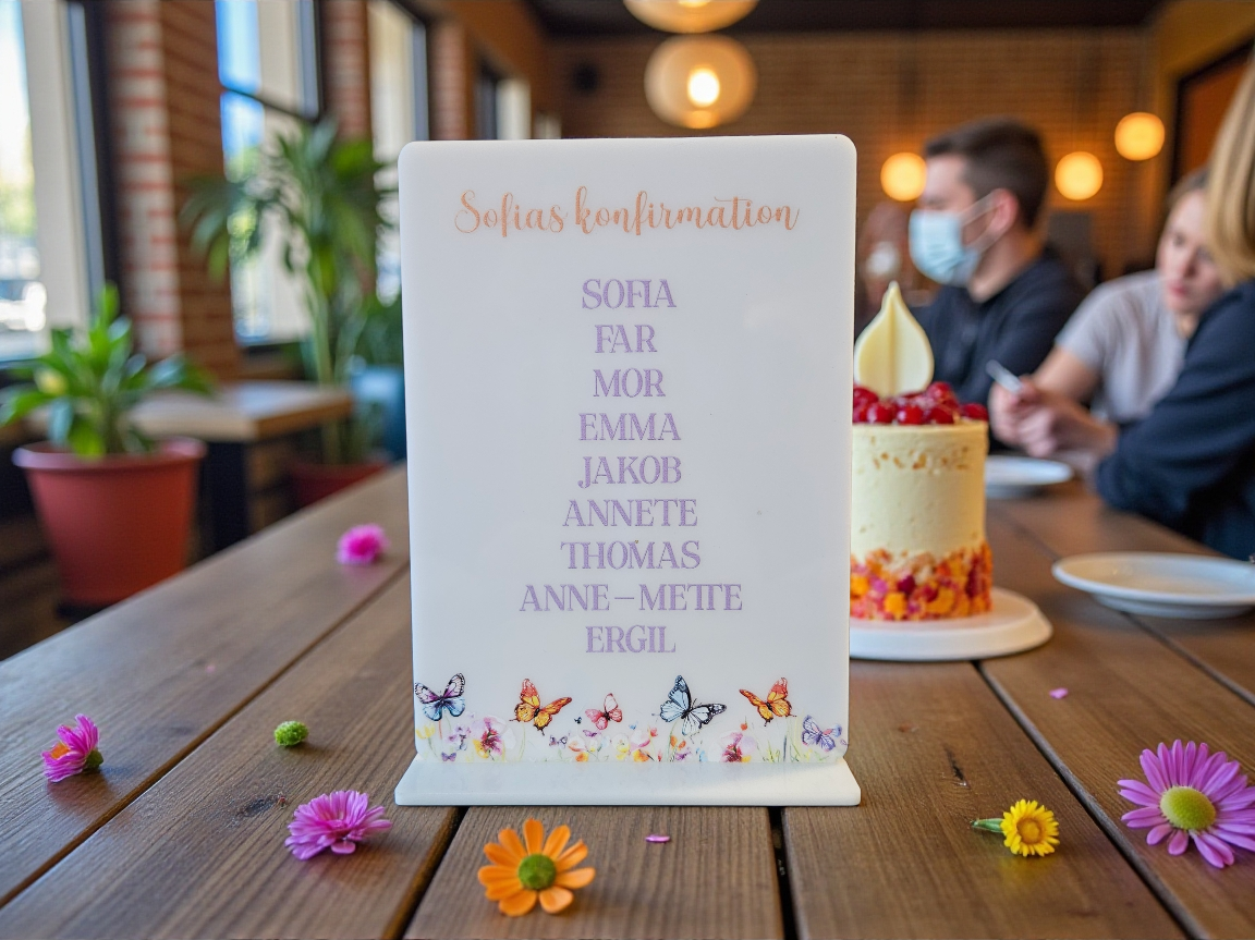Bordnummer & menu – Konfirmation