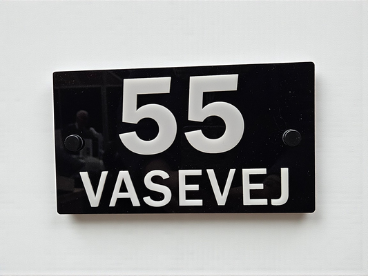 Husnummer med vejnavn i 3D akryl