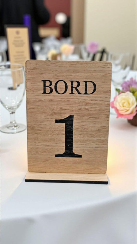 Bordnummer & menu i ét skilt