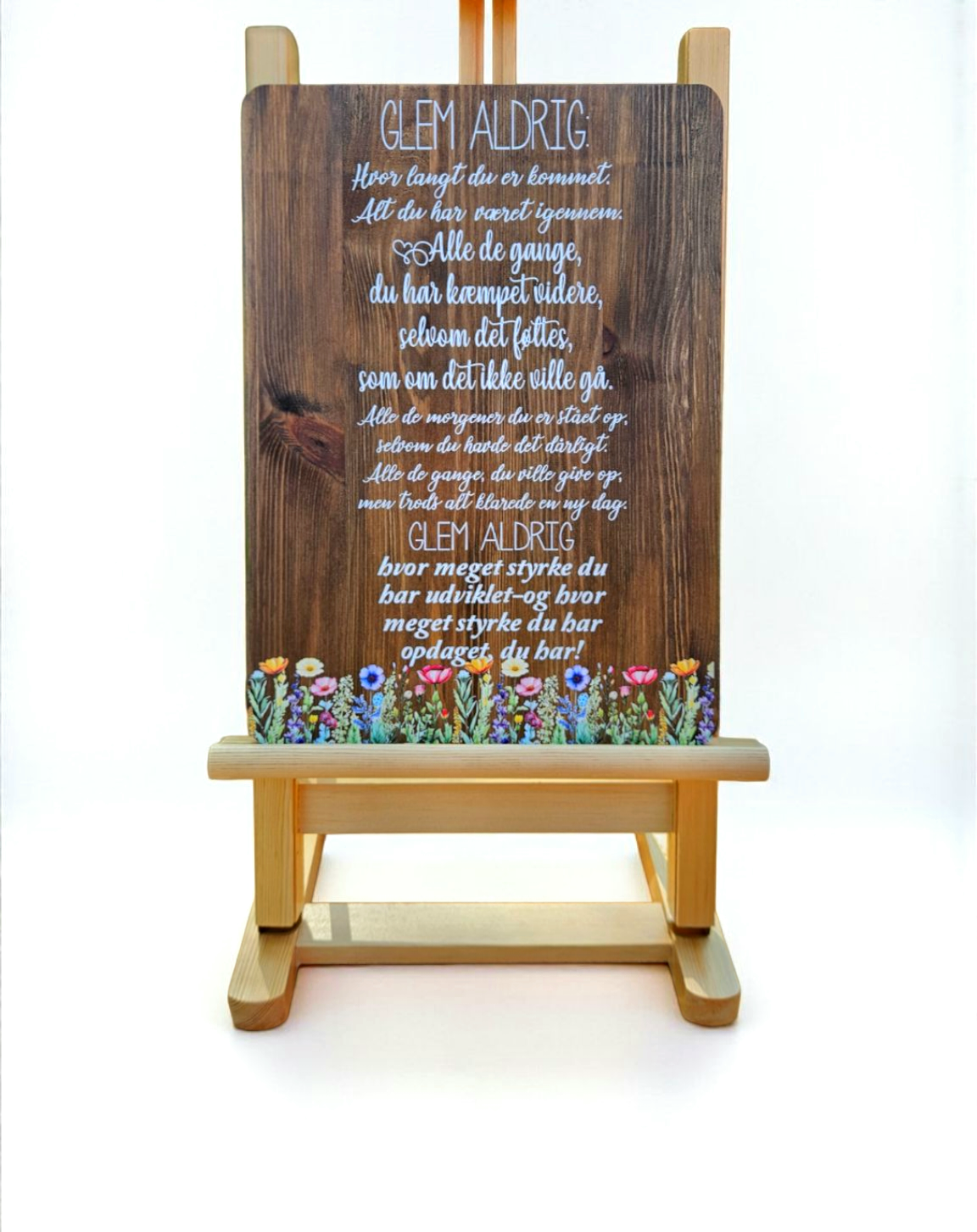 Personligt træskilt - Glem aldrig