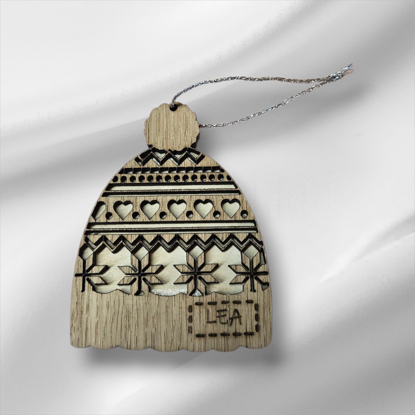 Hue-julepynt med navn