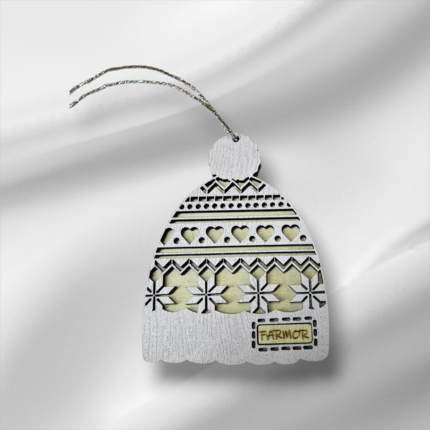 Hue-julepynt med navn