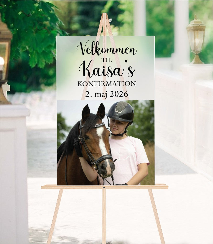 Velkomstskilt med personligt billede