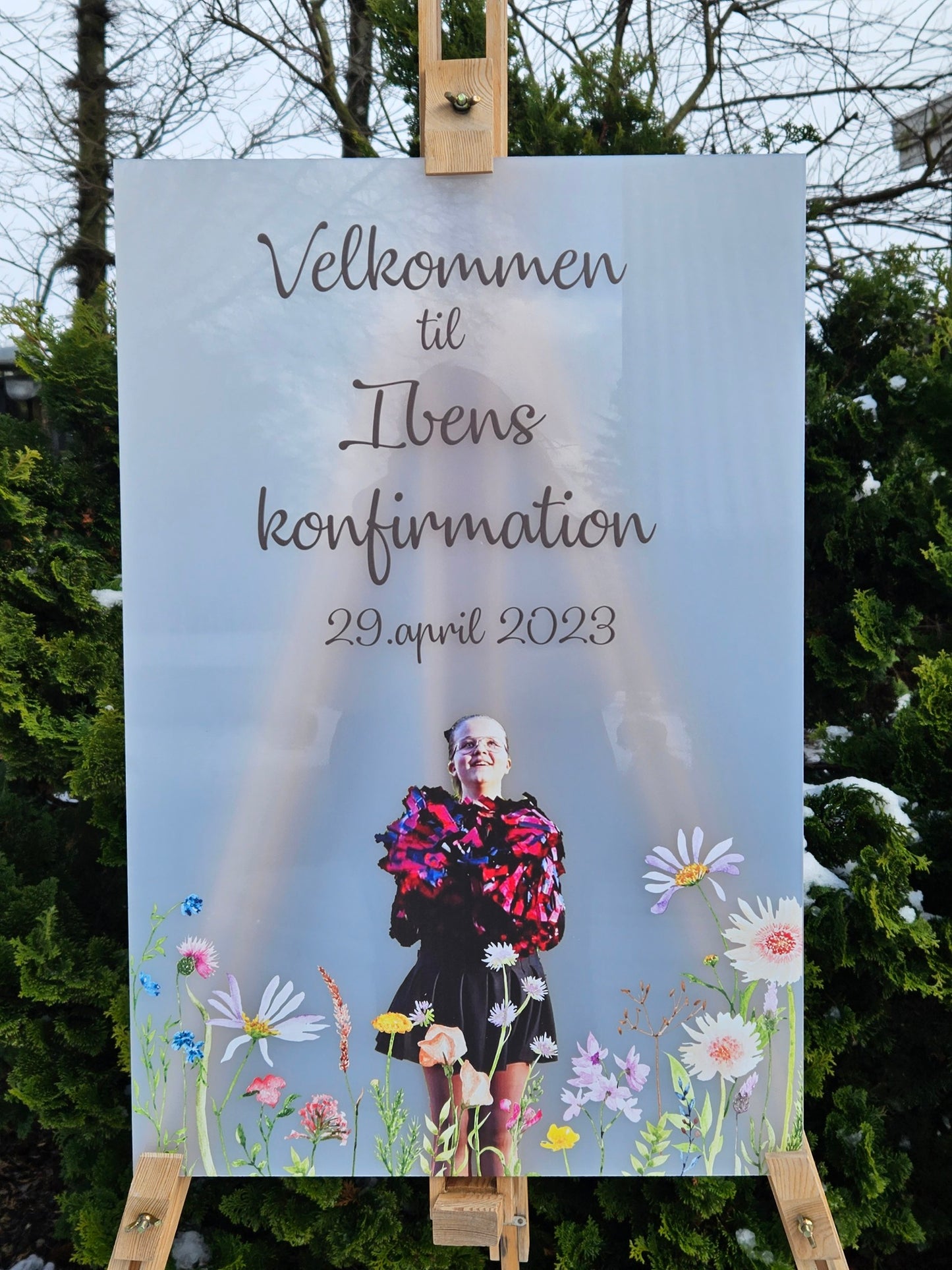 Velkomstskilt med personligt billede