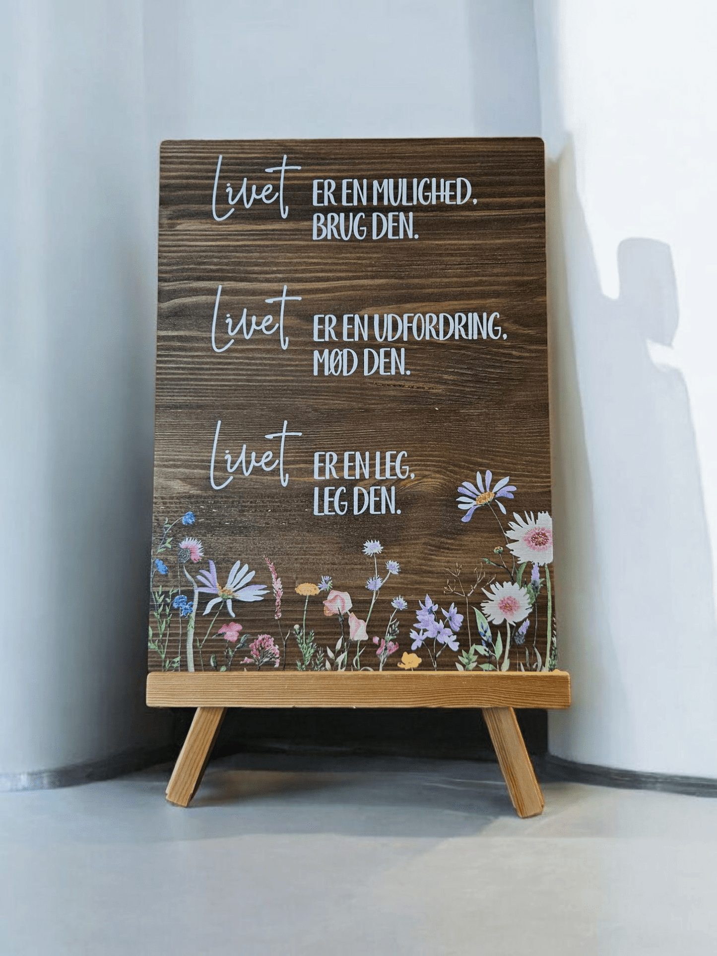 Personligt træskilt - Livet er - Renata's Wood Work