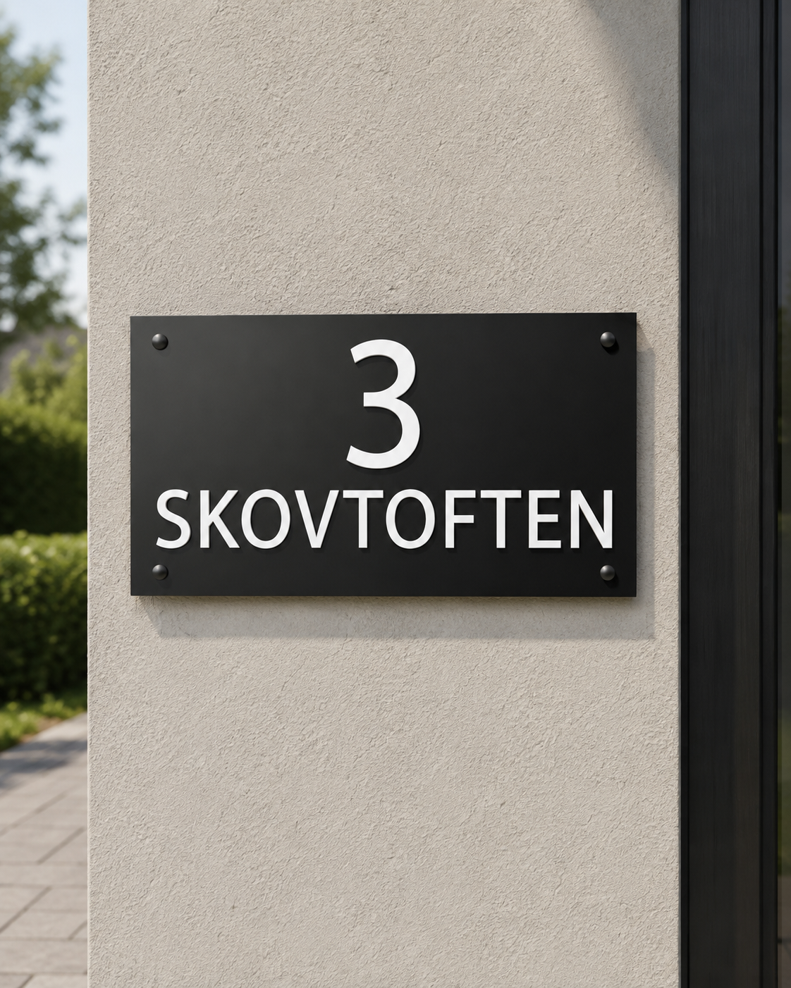 Husnummer med vejnavn i 3D akryl
