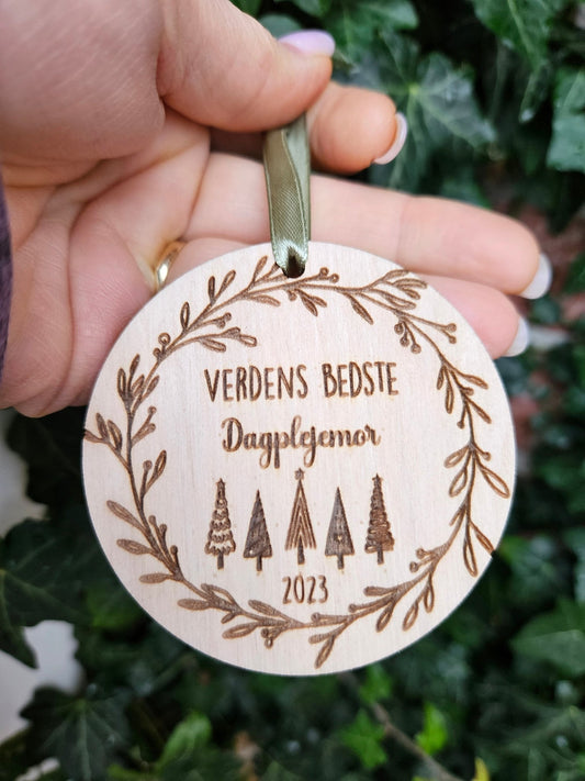 Julekugle-Verdens bedste dagplejemor #2 - Renata's Wood Work