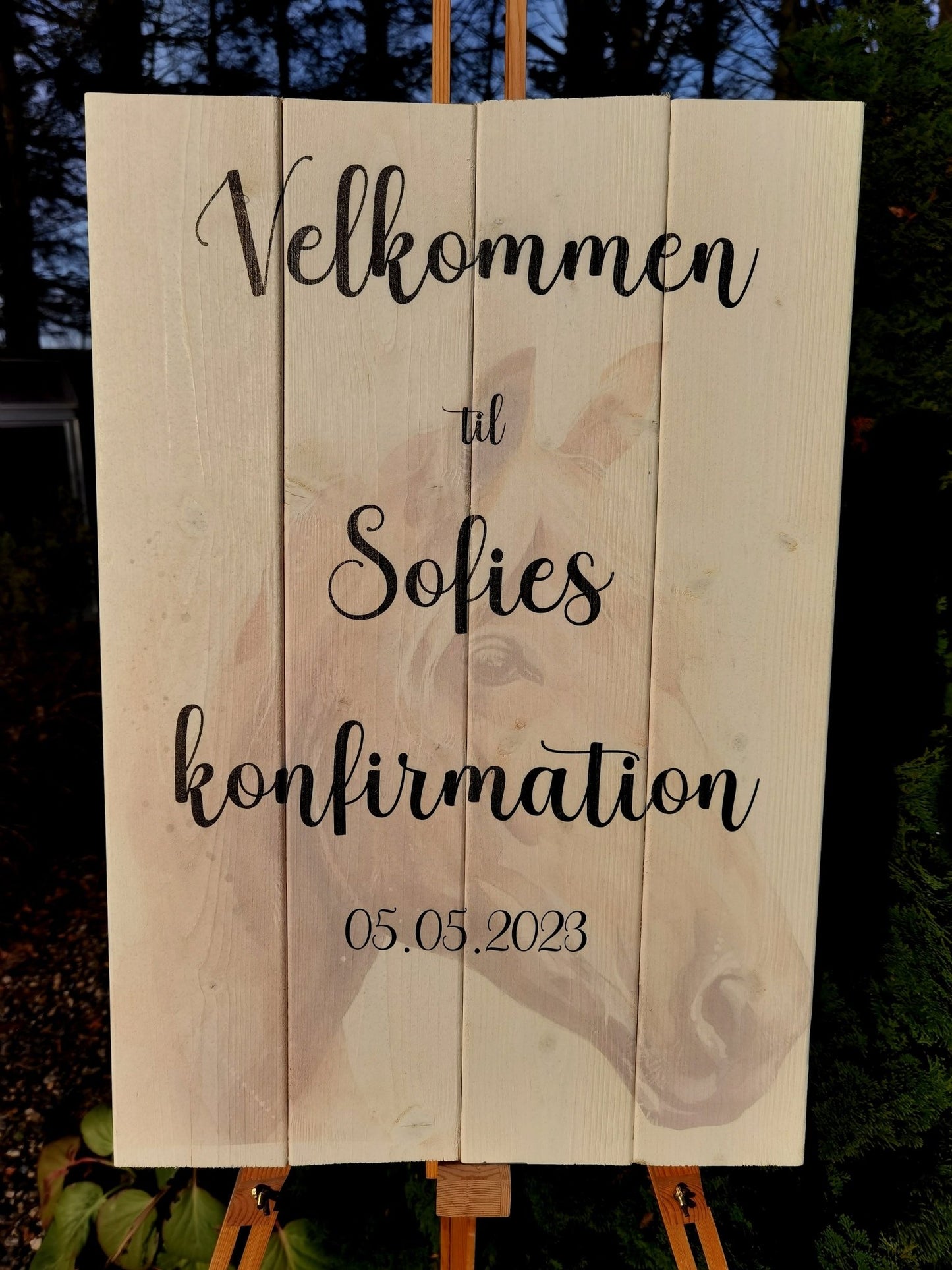 Velkomstskilte, træskilte, bryllup, fest, barnedåb, navngivning, Renata's wood work, Tidsplan. konfirmation